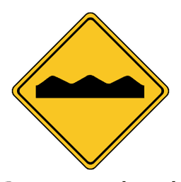 Bump or rough road sign from the Part 7 handbook PDF