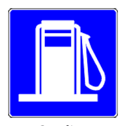 Gasoline information sign from the Part 7 handbook PDF