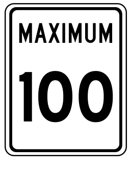 Maximum speed regulatory sign from the Part 7 handbook PDF